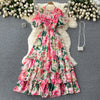 Courtly Floral Printed Chiffon Dress
