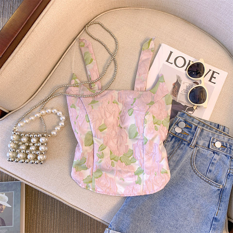 French Style Floral Camisole Top