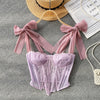 Chic Pink Lace Fishbone Camisole