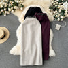 Solid Color Woolen Half-body Skirt