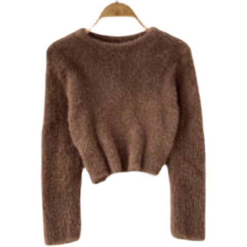 Fairy Loose-fitting Soft Brown Sweater