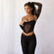 Embroidered Black Lace Halter Top