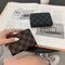 Delicate Zipped Plaid Printed Wallet