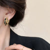 Double Layers Alloy&Leather Earrings