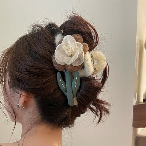 Mori Handmade Plush Flower Hair Clips