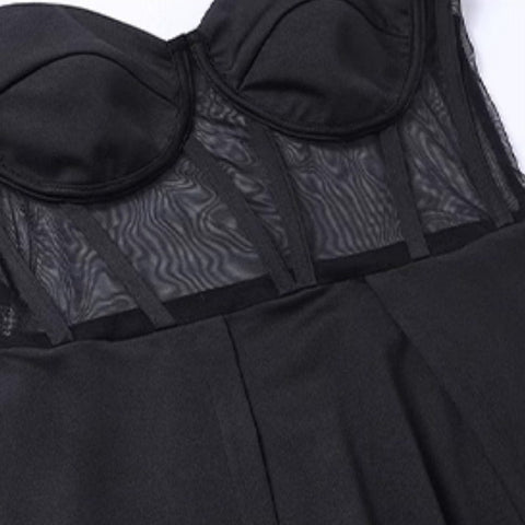 Irregular Design Double-split Black Dress