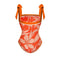 Slip One-piece Swimwear&Skirt Printed 2Pcs