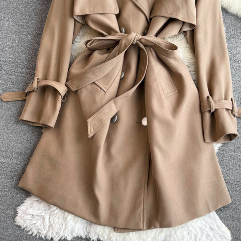 Chic Loose-fitting Draped Trench Coat
