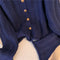 Navy Blue Single-breasted Tweed Cardigan