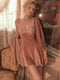Backless Ruffled Lace Dress&Lounge Robe