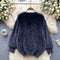 Solid Color Furry Soft Cardigan