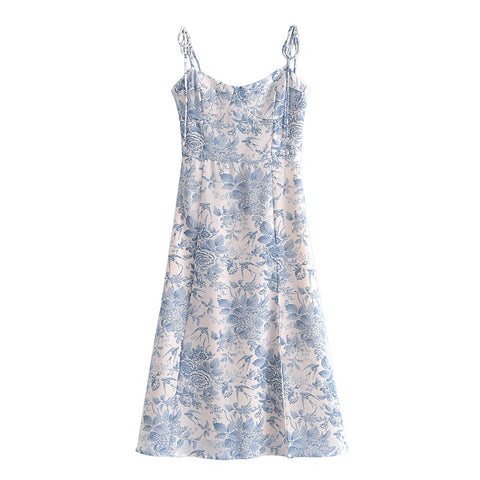 French Style Delicate Floral Slip Dress