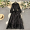 Faux Two-pieces Patchwork Black Dress