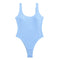 Solid Fluorescent Color Crinkle One-piece Swimsuit