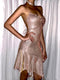 Backless Lace-up Shiny Slip Dress