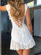 Delicate White Lace Backless Dress