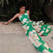 One-shoulder Printed One-piece Swimwear&Trousers 2Pcs