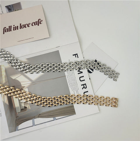 Chic Metal Oval Buckle Chain Belt