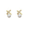 Rhinestone Studded X Pearl Earrings