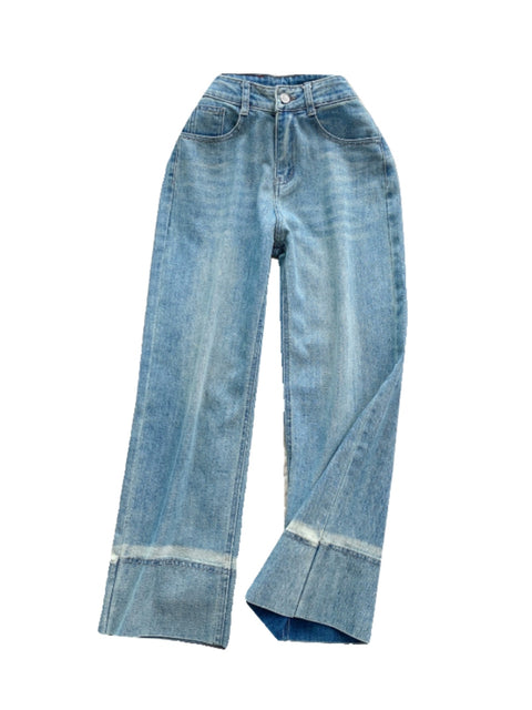 Vintage Distressed Wide-leg Jeans