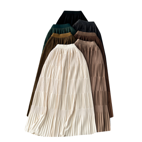 Draped Pleated Knitted Half-body Skirt