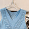 Hollowed Delicate Knitted Sleeveless Top