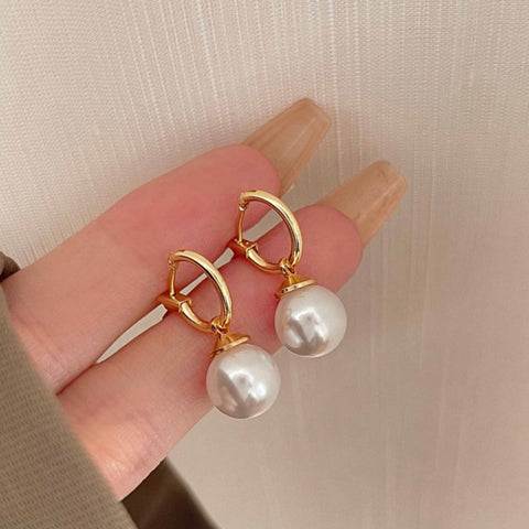 Vintage Pearl Pendant Earrings