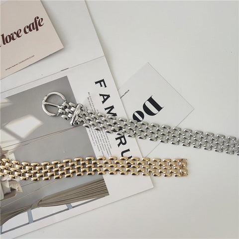 Chic Metal Oval Buckle Chain Belt