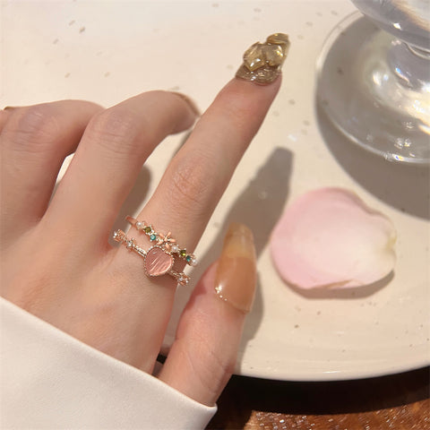 Sweetie Colored Floral Zircon Ring