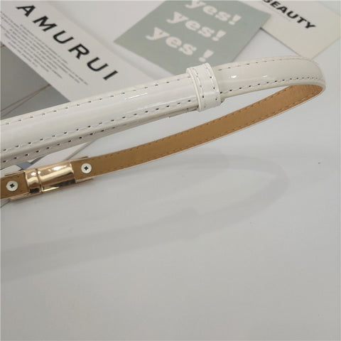 Alloy Buckle Patent PU Leather Belt