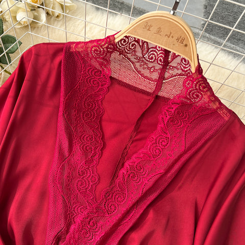 Delicate Loose-fitting Lace Patchwork Robe