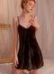 Solid Color Slip Dress&Robe 2Pcs
