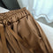 Drawstring Copper Spandex Draped Trousers