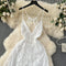 Embroidered Floral White Slip Dress