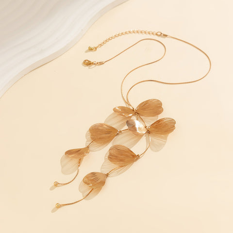 Niche Ginkgo Leaf Tassel Necklace