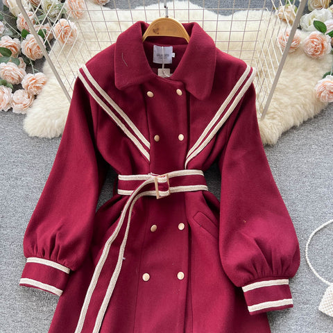 Lapel Double-breasted Trench Coat