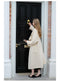 Romantic Style Loose-fitting Creamy White Coat