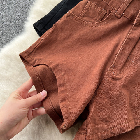 Chic Loose-fitting Denim Shorts