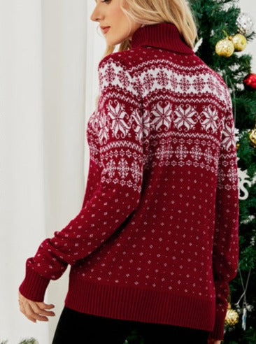 Christmas Snowflake Jacquard Bottoming Sweater