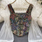 Oil Painting Printed Lace Patchwork Top
