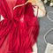 Lace Bodysuit&Lace-up Robe Ice Silk 2Pcs