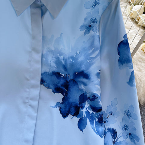 Oil Painting Printed White Shirt