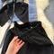 Patchwork Mesh Top&Black Skirt 3Pcs
