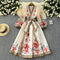 Vintage Bow-tie Floral Printed Dress