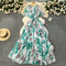 French Style Colorful Floral Chiffon Dress