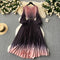 Elegant Gradient Color Pleated Dress