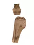 Halter Top&Asymmetric Skirt 2Pcs
