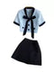 Uniform Style Top&Pleated Skirt 2Pcs