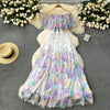 Fairy Floral Printed Off-shoulder Dress