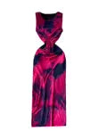 Elegant Tie-dye Pleated Vest Dress